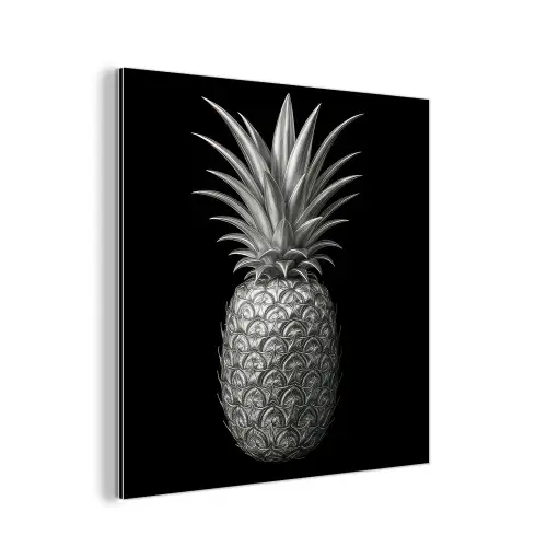 Ananas - Gedetailleerd - Bladeren aluminium wit klein -3d