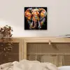 Olifant - Graffiti - Zwart - Dieren - Kleuren aluminium wit klein -sfeer3