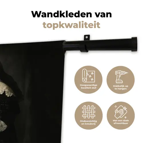 Het huwelijksportret van Oopjen Coppit - Rembrandt van Rijn Wandkleed katoen klein -sfeer2