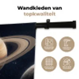 Planeten - Saturnus - Ruimte Wandkleed katoen klein -sfeer2