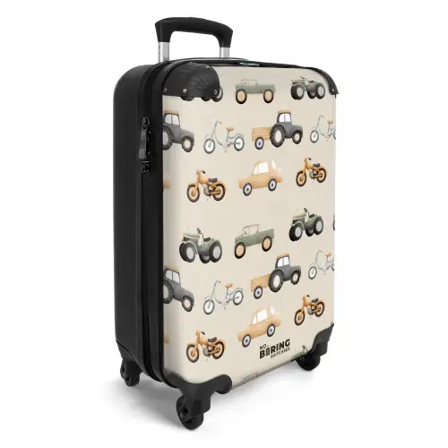 Retro voertuigen patroon NBS - Handbagage koffer - Volwassenen Unisex middel -productfoto_3d