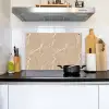 Beige - Marmer - Organisch - Wit Inductie beschemer met haakjes klein 777 -sfeer2