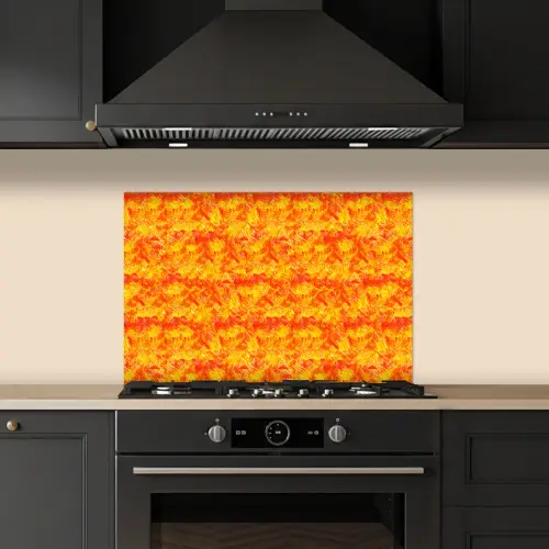 Verf - Oranje - Geel keuken achterwand spatscherm klein 900 -sfeer1