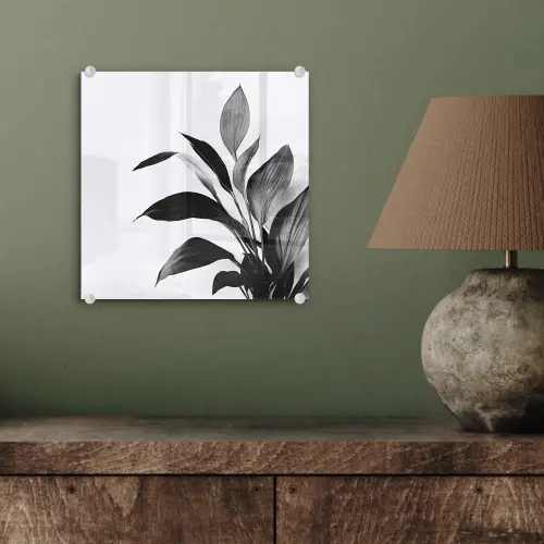 Plant - Bladeren - Minimalistisch - Zwart plexiglas 5mm klein -sfeer3
