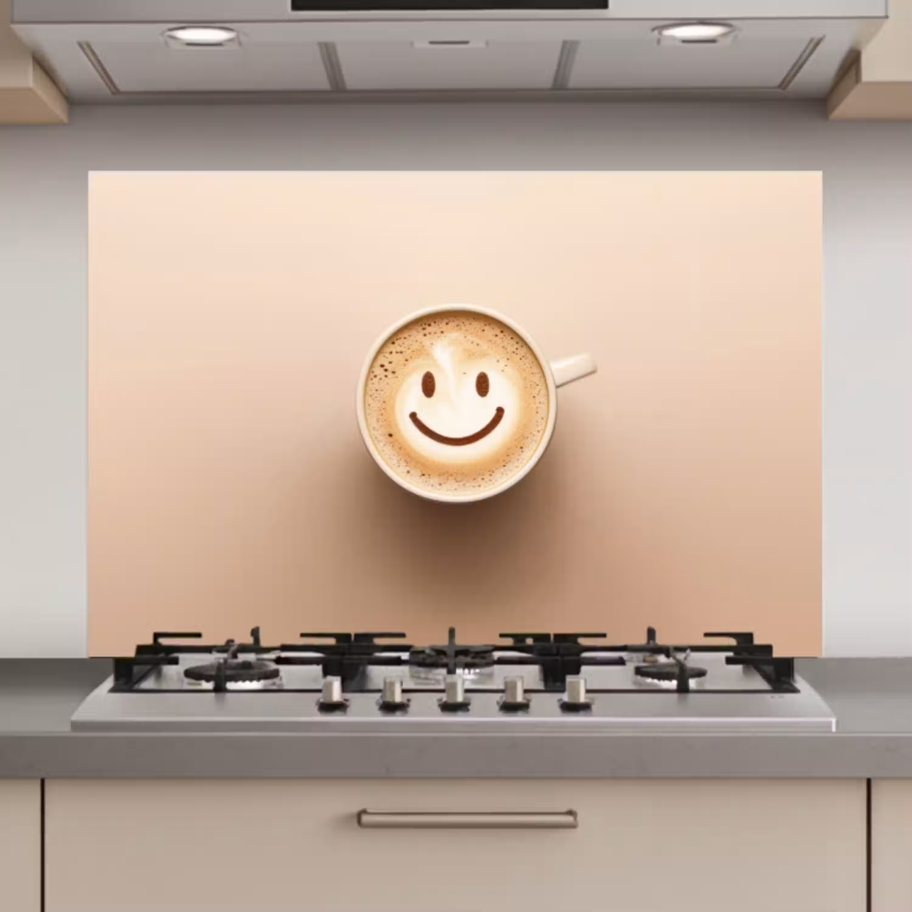 Koffie - Melkschuim - Lach - Beige keuken achterwand spatscherm klein -3d_website