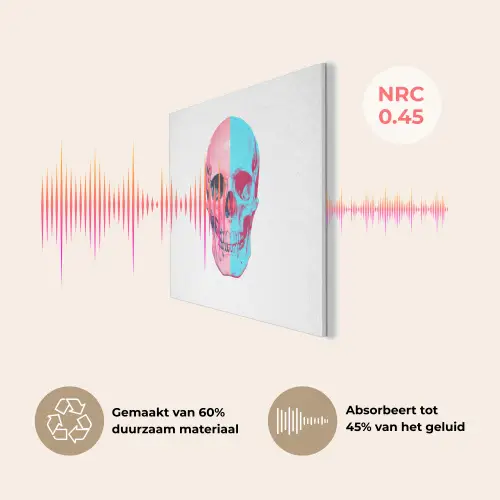 Schedel - Grafisch - Roze - Verdeeld PET vilt klein -USP_NL