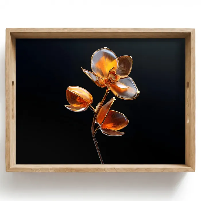 Bloem - Orchidee - Oranje Dienblad Rechthoek middel -z3d_shopping