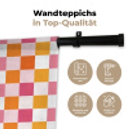 Patroon - Vierkant - Roze Wandkleed katoen klein 269 -tsfeer2_DE