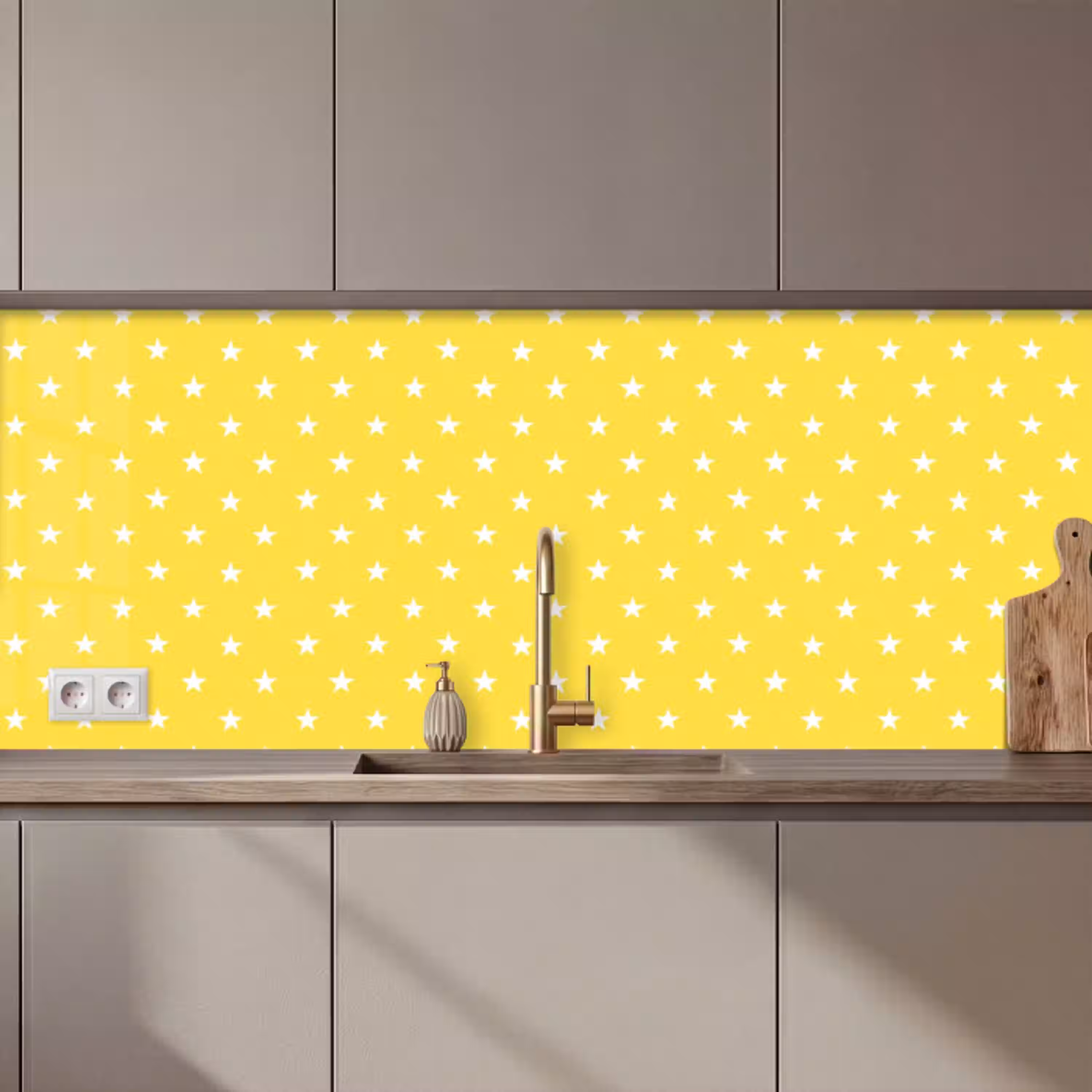 Sterren - Patroon - Minimalistisch - Geel keuken achterwand 2 middel 871 zz_3dshopping