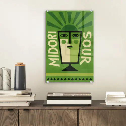 Grafisch - Art - Cocktail - Groen plexiglas 5mm klein -sfeer1