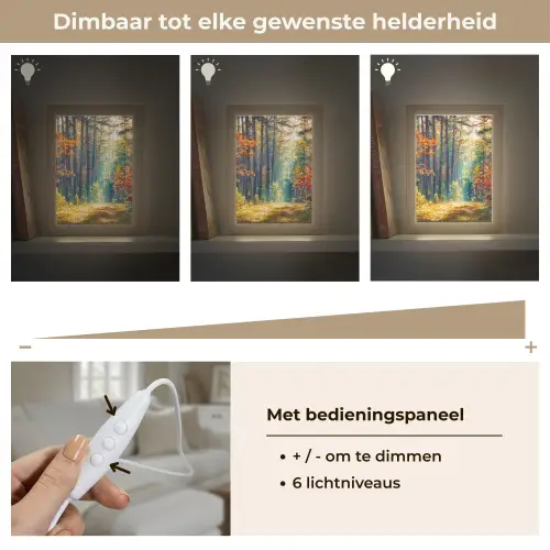Bos - Zon - Natuur - Herfst Light Box met kabel (Tafellamp) klein -USP_dimbaarNL