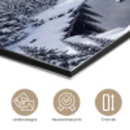 Sneeuwlandschap - Bergen - Rivier - Winter aluminium wit klein -closeup_NL