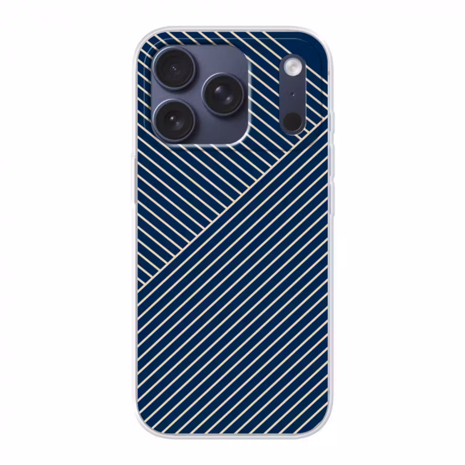 Handyhülle - Linien - Abstrakt - Blau - Weiß - Minimalistisch