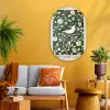 Groen - Vogel  - Bloemen Wandcirkel Ovaal Glas middel -sfeer4