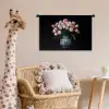 Bloemen - Roze - Tulpen - Vaas Wandkleed katoen klein -wsfeer5_kind