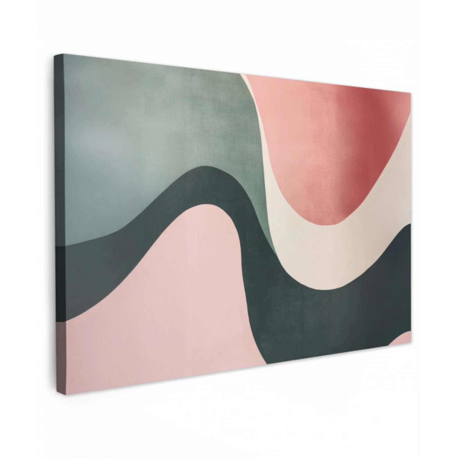 Abstract - Golven - Sierlijk - Roze Tuinposter op houten frame 2 cm dik klein -3d