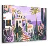 Huizen - Minimalistisch - Palmbomen - Kust Textielframe - compleet frame klein -3d