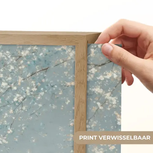 Bloesems - Minimalistisch - Wateroppervlak - Boot Light Box met batterij (Wandlamp) middel -USP_websiteprintNL