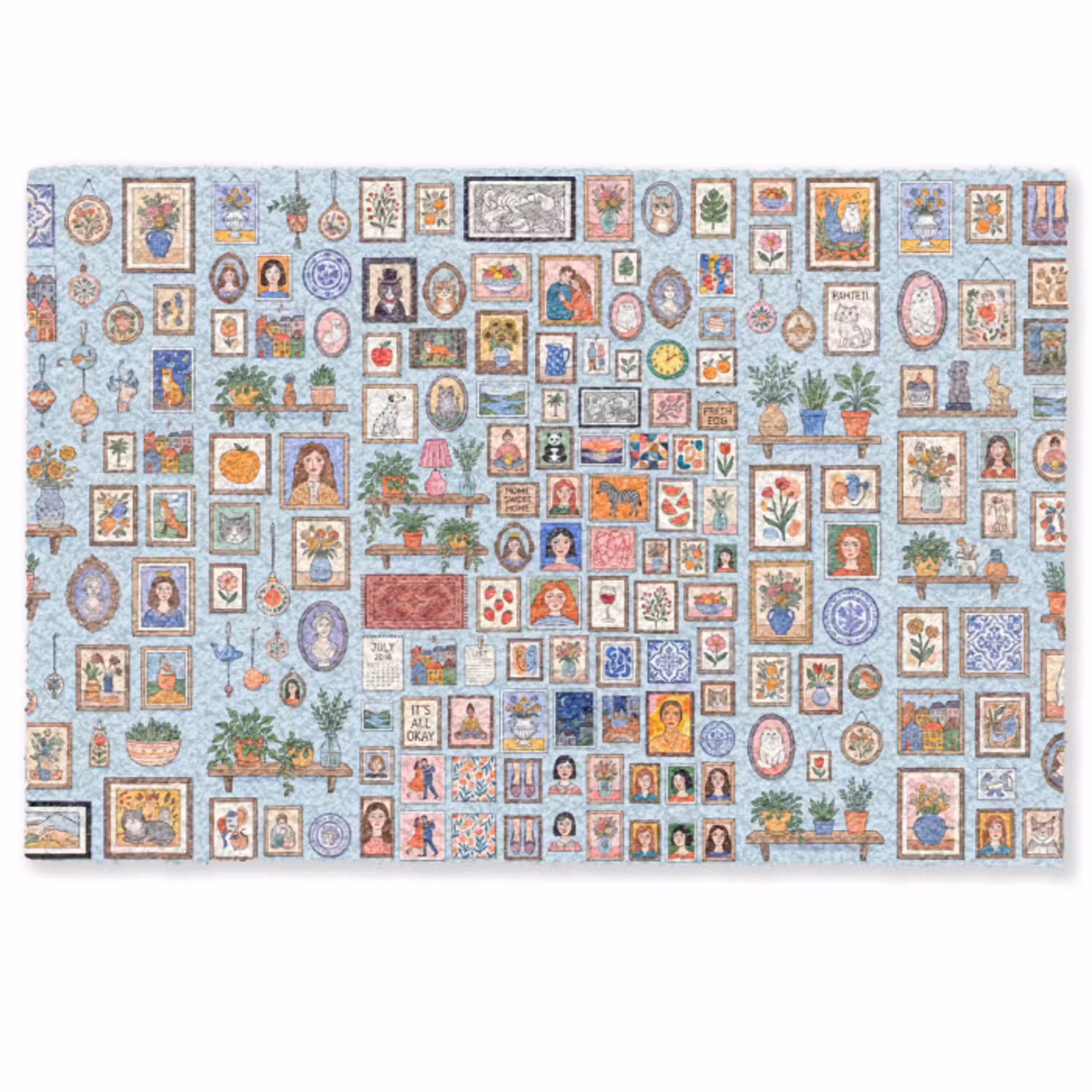 Wanddecoratie - Collectie - Huis - Illustratief - Kleurrijk Deurmat klein -zkaufland3d