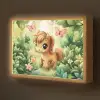 Pony - Bruin - Cartoon - Vlinders Light Box met batterij (Wandlamp kind) middel -z3d_website