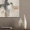 Penseelstreken - Ruw - Abstract - Beige PET vilt klein -sfeer6_closeup