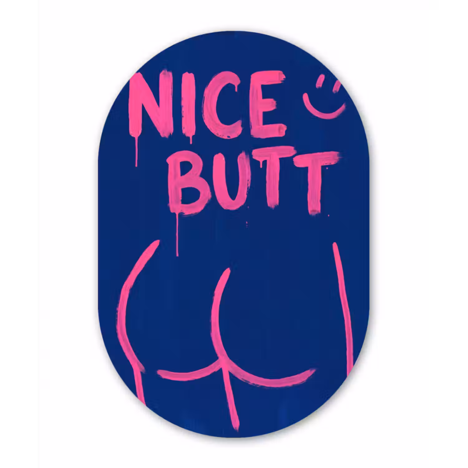 Alu-Dibond-Bild Oval - Frech - Lustig - Blau