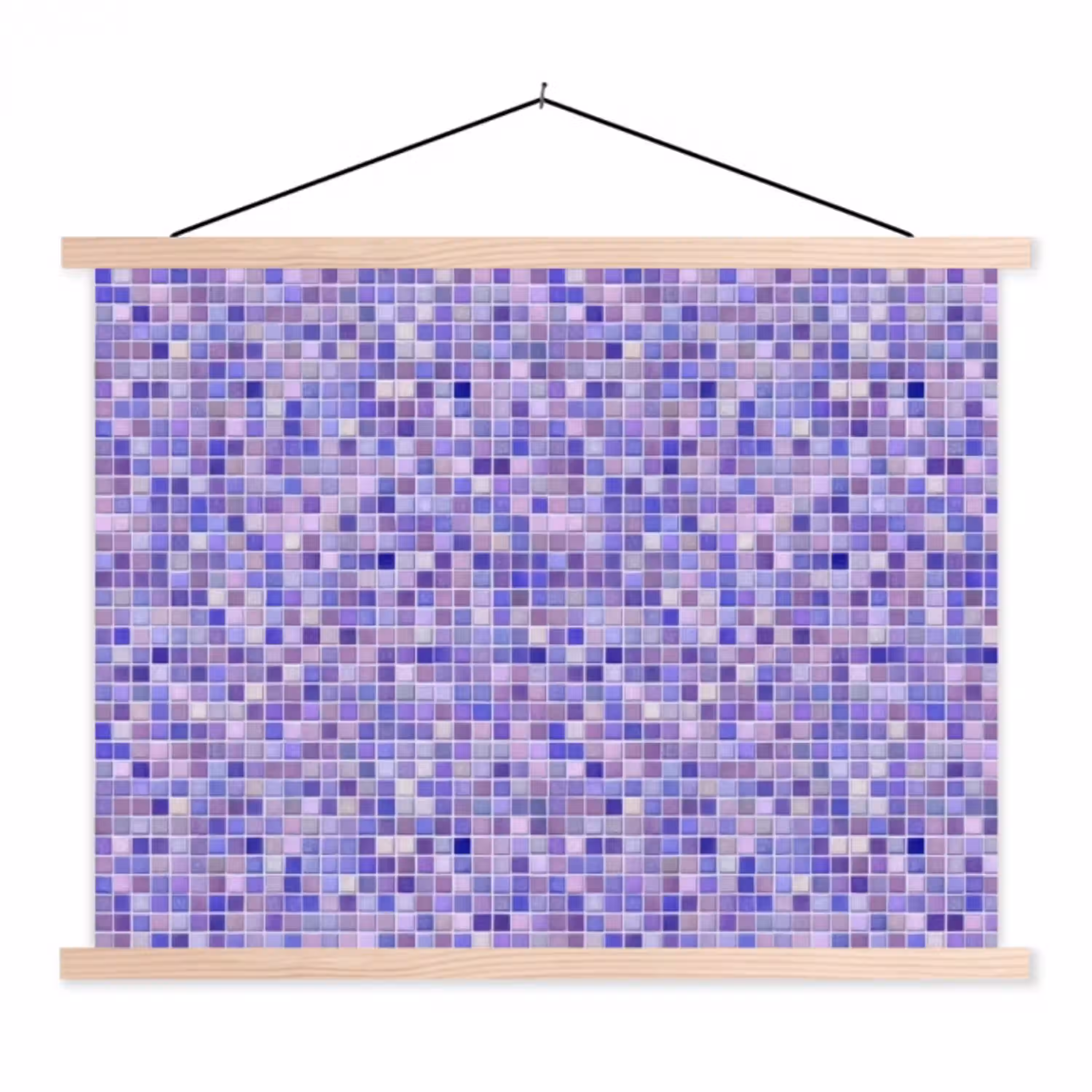 Mozaïek - Tegels - Lila - Amethist textielposter latten blank klein 122 -3d
