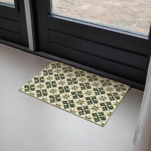 Patroon - Tegel - Groen Deurmat klein 898 -sfeer2