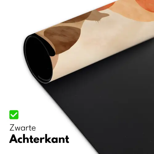 Katten - Zwart - Abstract - Cirkels Muismat XXL klein -sfeer2