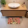 Vrouw - Bril - Roze - Bloemen Badmat klein -sfeer1
