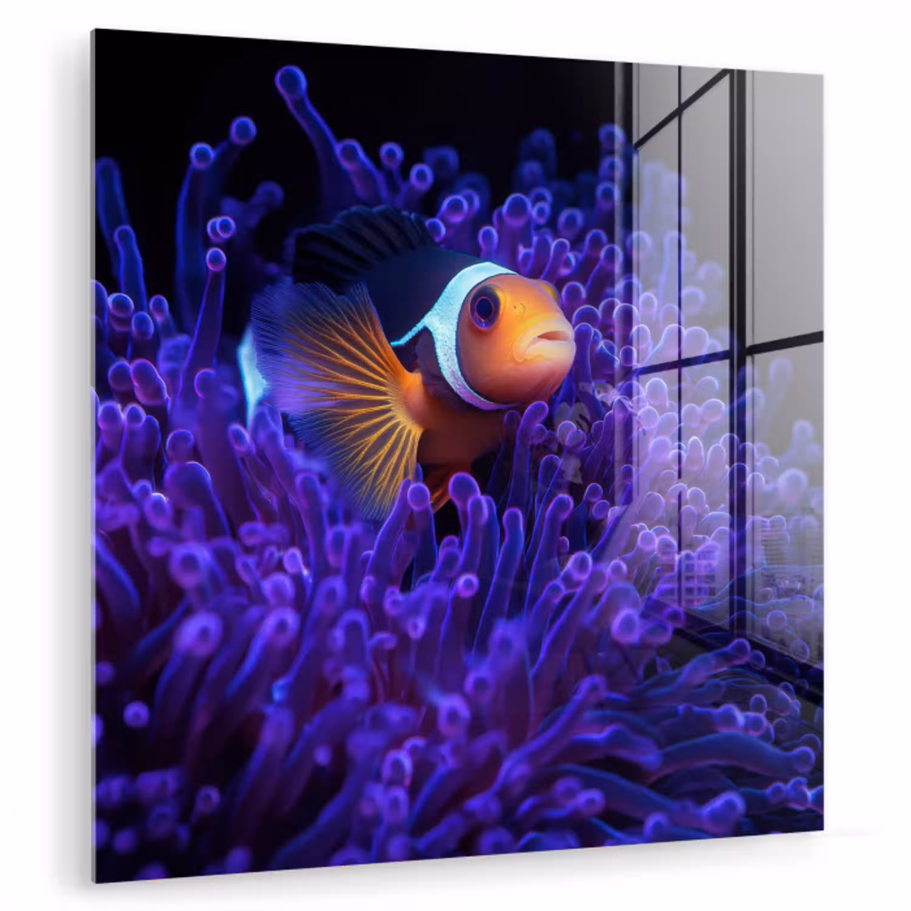 Koraal - Vis - Oranje - Zee plexiglas 5mm klein -zzzproduct_nieuw