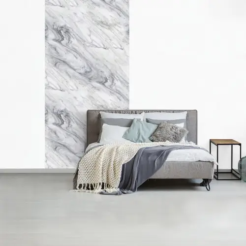Wervelende - Grijsstructuur - Marmer - Wit fotobehang vinyl groot 64 -slaapkamer