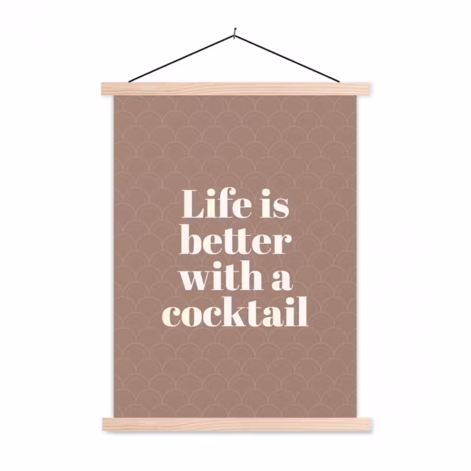 Stoffbild - Cocktail - Text - Muster - Weiß