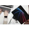 Gaming - Strepen - Gebogen - Blauw laptophoes neopreen klein -bureau