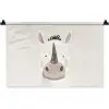 Neushoorn - Wilde dieren - Pastel kleuren Wandkleed katoen klein -zz3d