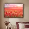 Bloemen - Klaprozen - Rood - Bloemenveld Textielframe zwart klein -sfeer1