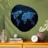 Wereldkaart - Waterstructuur - Blauw Wandcirkel Organisch Aluminium middel -sfeer2