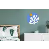 Minimalistisch - Organisch patroon - Blauw Wandcirkel aluminium klein -slaapkamer