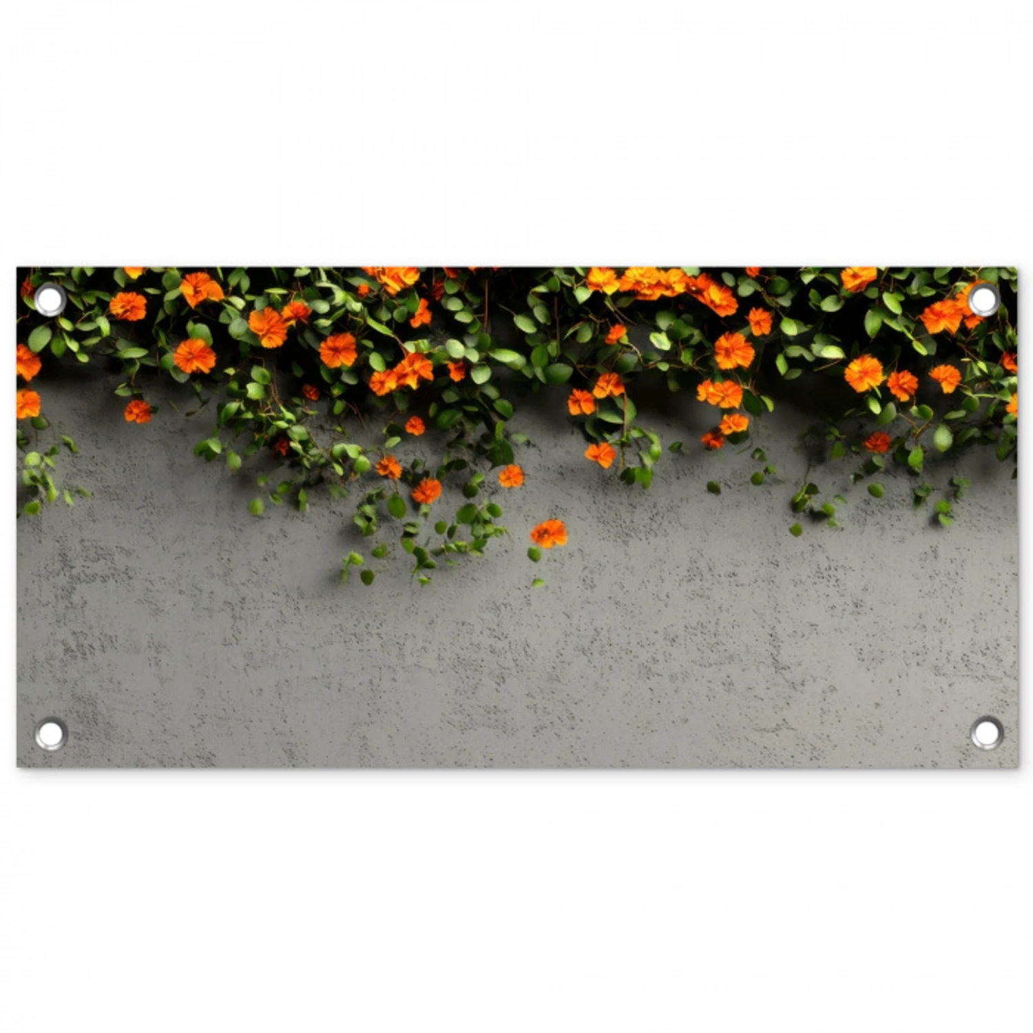 Bloemen - Muur - Oranje tuinposter los doek klein -3d