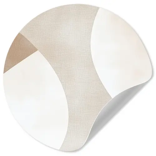 Bruin - Japandi - Abstract Wandcirkel behangsticker klein -3d