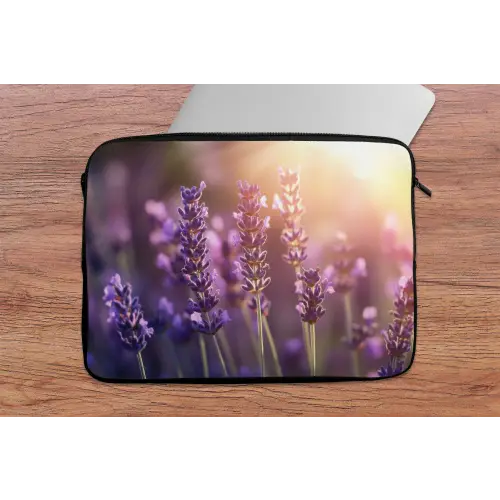 Lavendelbloemen - Paars - Zonlicht laptophoes neopreen klein -tafel