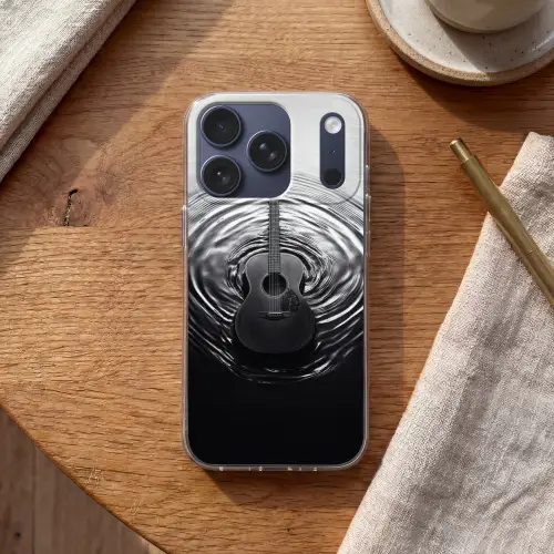 Gitaar - Hout - Water Telefoonhoesje iPhone 17 Pro klein -sfeer1