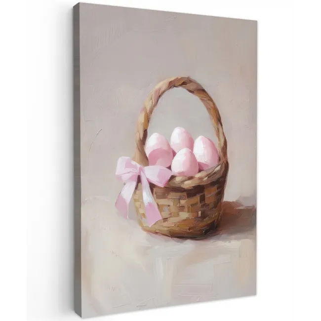 Mand - Eieren - Roze Tuinposter op houten frame 2 cm dik klein -3d