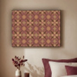 Retro - Bloemen - Bruin Textielframe zwart klein 947 -sfeer1