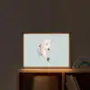Dolfijn - Zeewier - Grijs Light Box met batterij (Wandlamp kind) middel -sfeer1_kind
