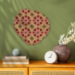 Bloemen - Retro - Groen Wandcirkel Organisch Forex 3mm klein 629 -sfeer2