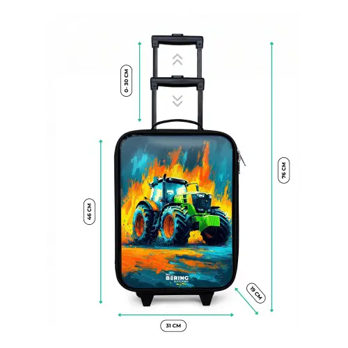 Tractor - Groen - Abstract - Penseelstreken Kinderkoffer - Zwart klein -productfoto_formaten