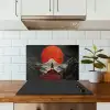Krijger - Rode trappen - Zon - Berg keuken achterwand spatscherm klein -sfeer2