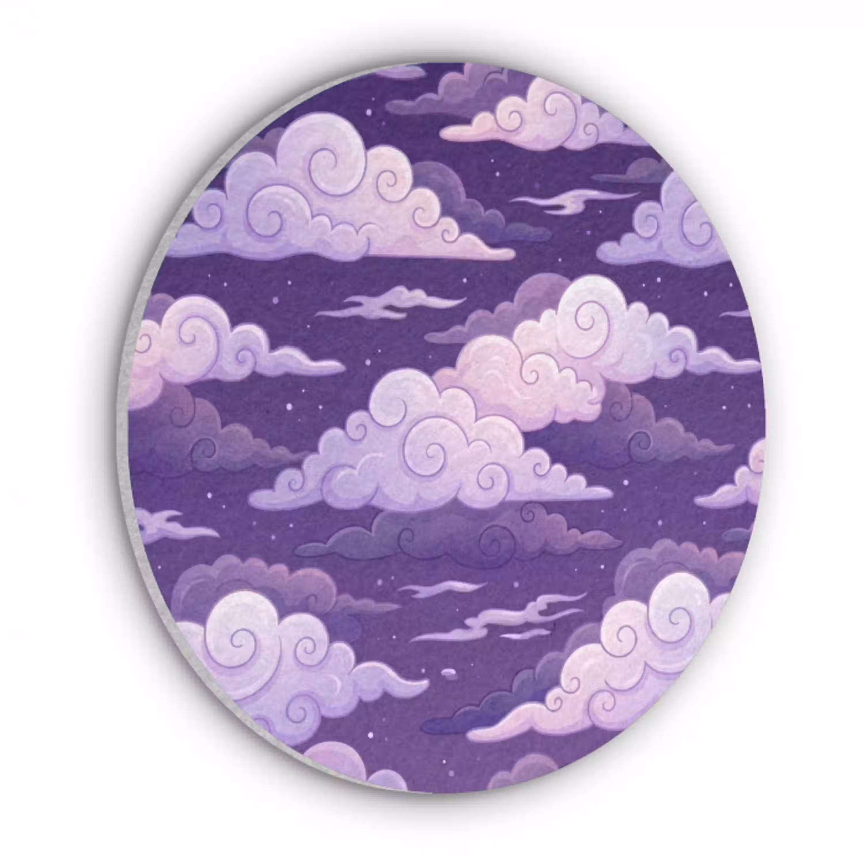 Wolken - Nacht - Natuur - Abstract - Paars Akoestische PET Vilt - Rond klein -3d