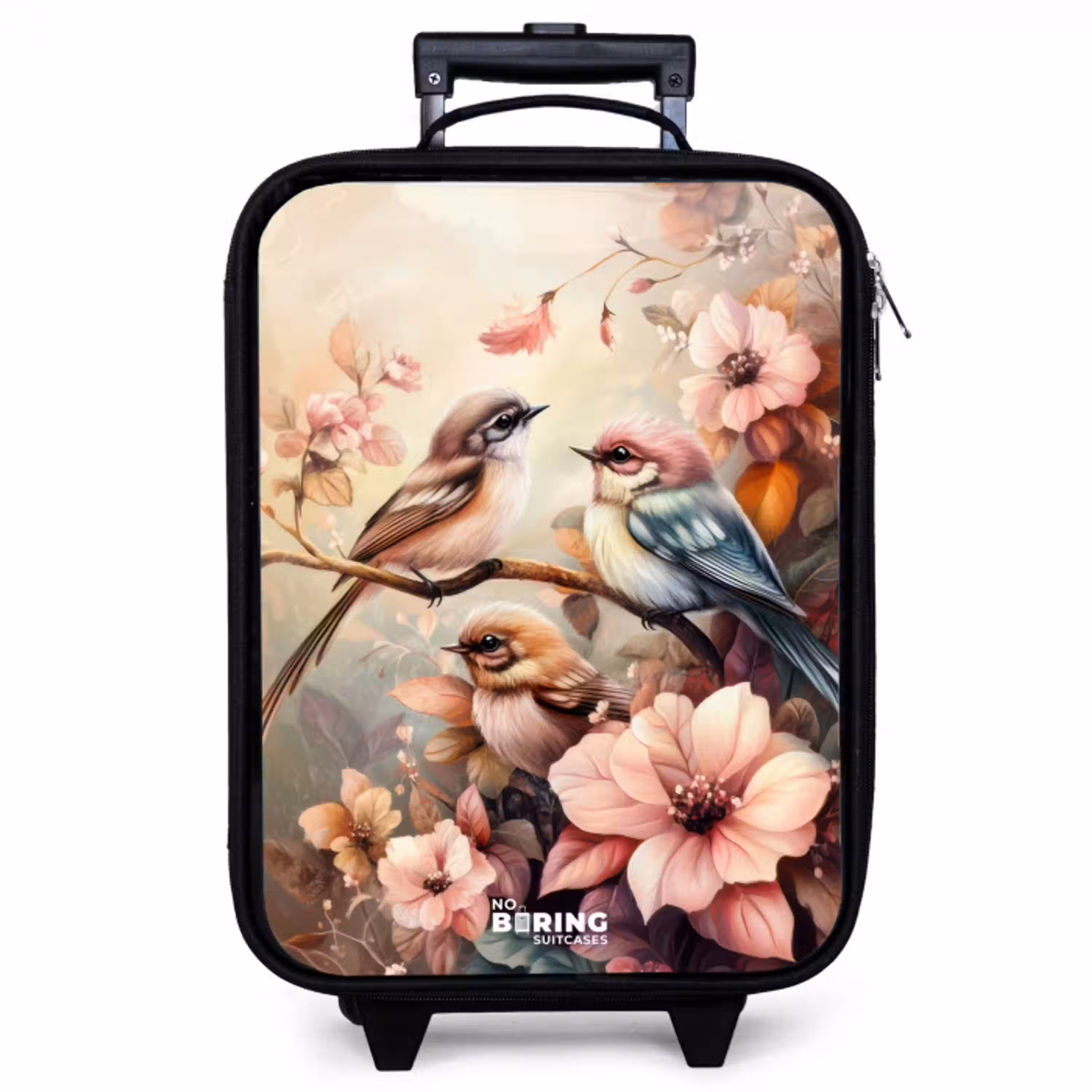 Vogels met roze bloemen Kinderkoffer - Zwart klein -zzz_website3d
